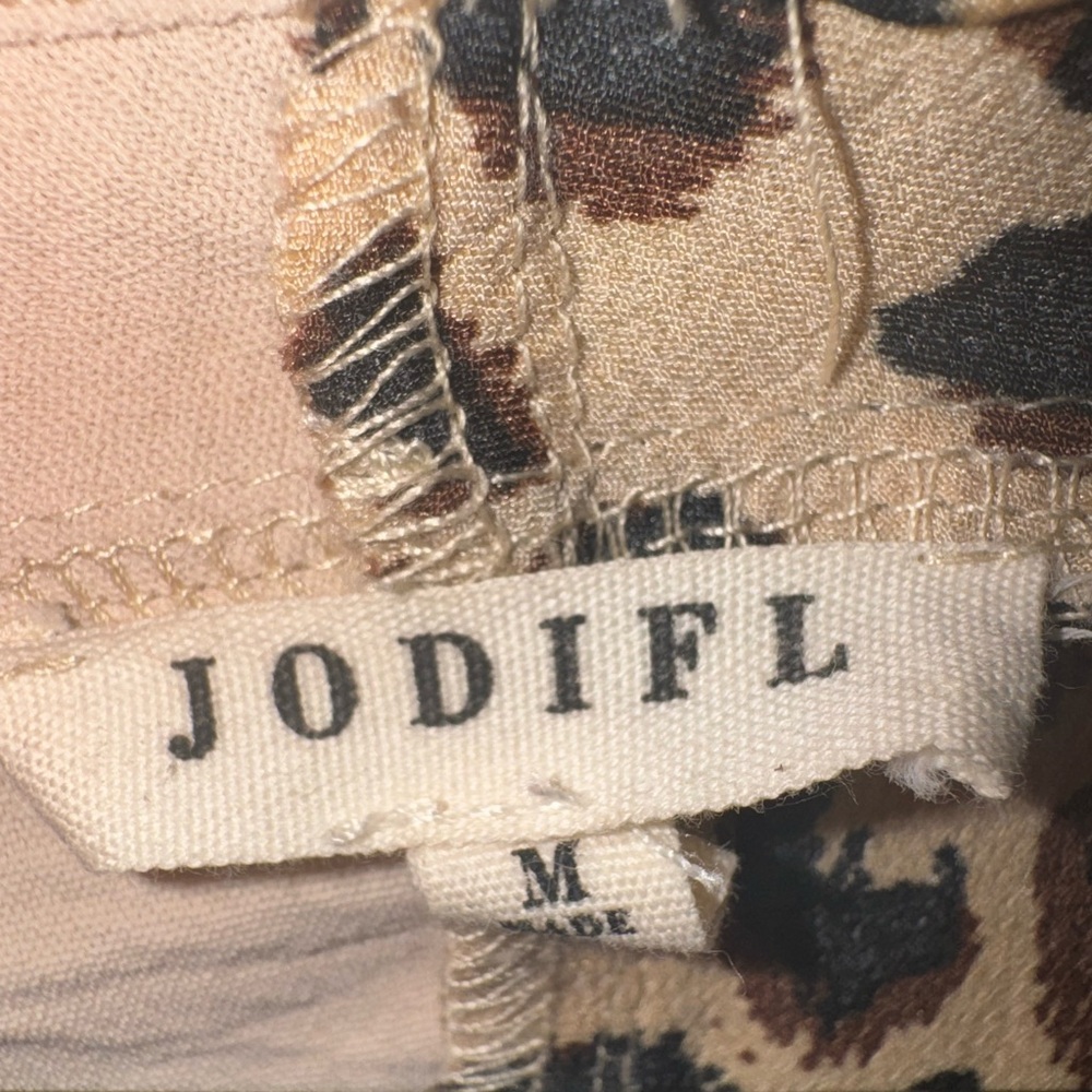 Jodifl Tan/Leopard Print Color Block Blouse - image 3